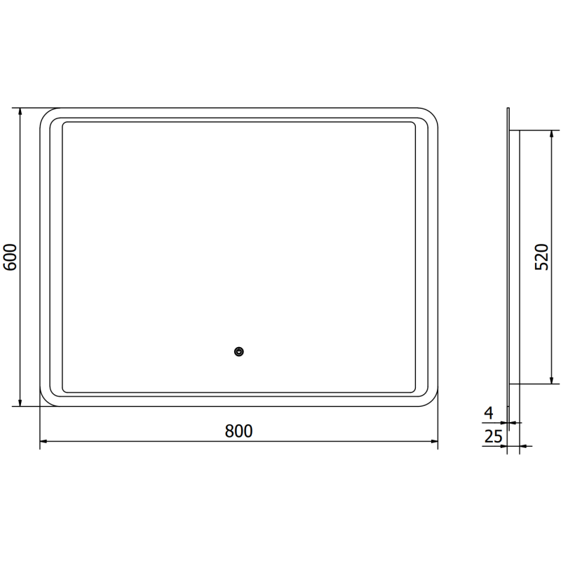 Mexen Zusa beleuchteter Badspiegel 80 x 60 cm, LED 6000K, Antibeschlag - 9808-080-060-611-00