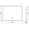 Mexen Zusa beleuchteter Badezimmer Spiegel 80 x 60 cm, LED 6000K, Antibeschlag - 9808-080-060-611-00