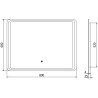 Mexen Zusa beleuchteter Badspiegel 80 x 60 cm, LED 6000K, Antibeschlag - 9808-080-060-611-00
