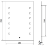 Mexen Ner beleuchteter Badezimmerspiegel 50 x 70 cm, LED 6000K, Antibeschlag - 9809-050-070-611-00