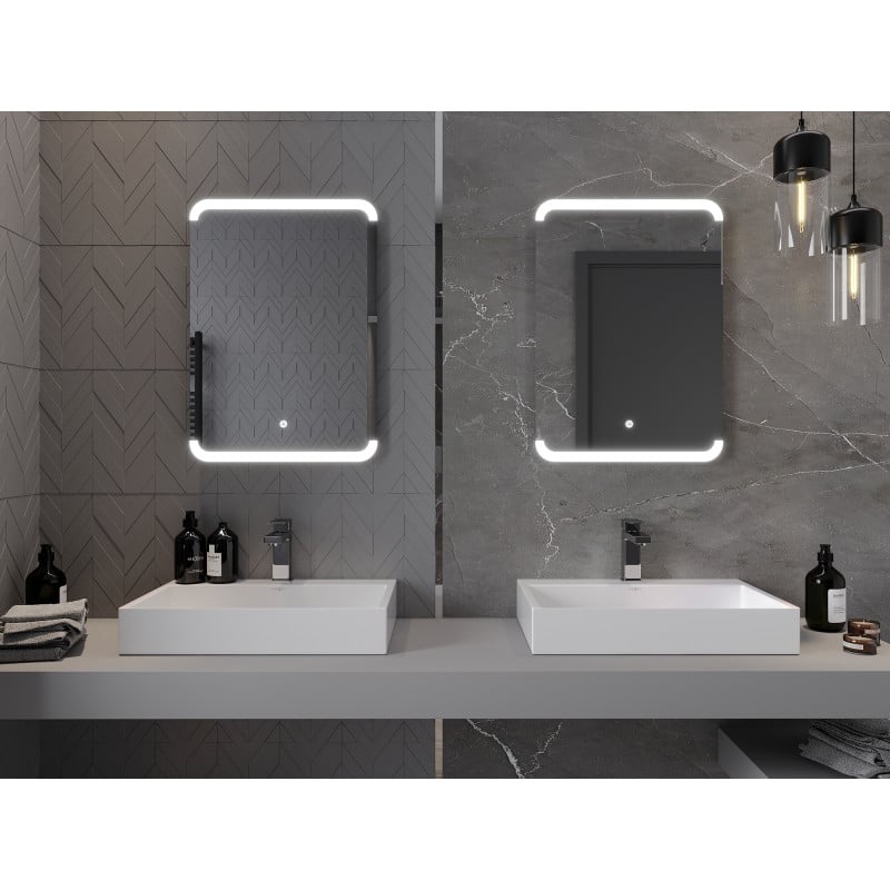 Mexen Nida beleuchteter Badezimmerspiegel 50 x 70 cm, LED 6000K, Antibeschlag - 9806-050-070-611-00
