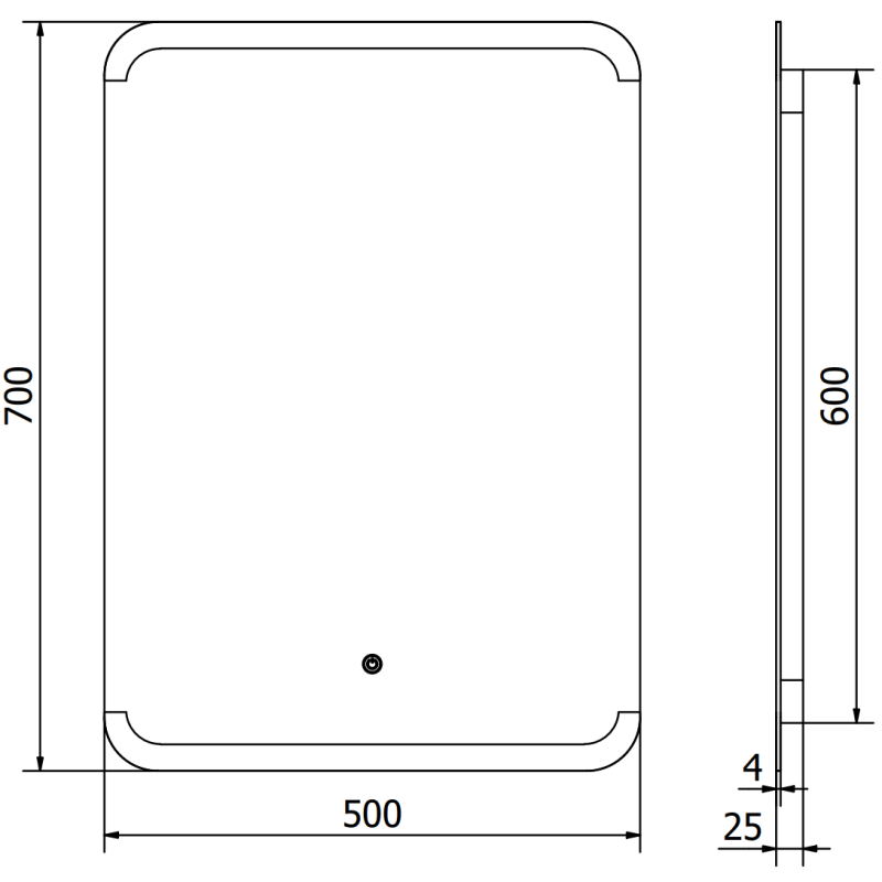 Mexen Nida beleuchteter Badezimmerspiegel 50 x 70 cm, LED 6000K, Antibeschlag - 9806-050-070-611-00