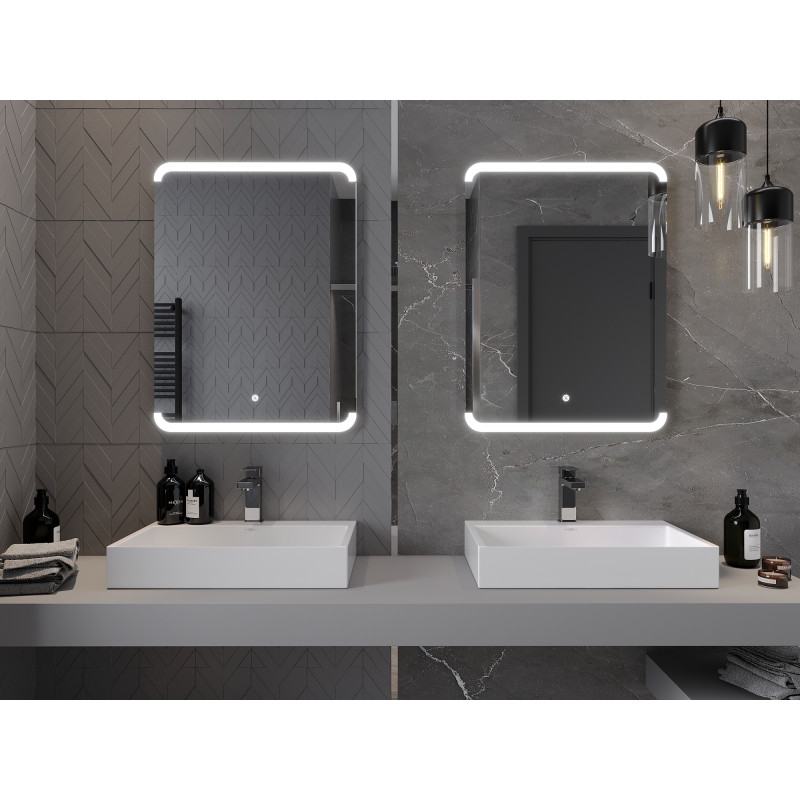 Mexen Nida Badezimmerbeleuchteter Spiegel 60 x 80 cm, LED 6000K, Antinebel - 9806-060-080-611-00