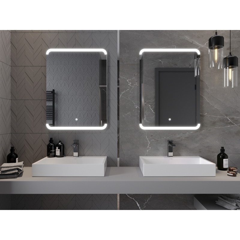 Mexen Nida beleuchteter Badezimmerspiegel 60 x 80 cm, LED 6000K, Antibeschlag - 9806-060-080-611-00