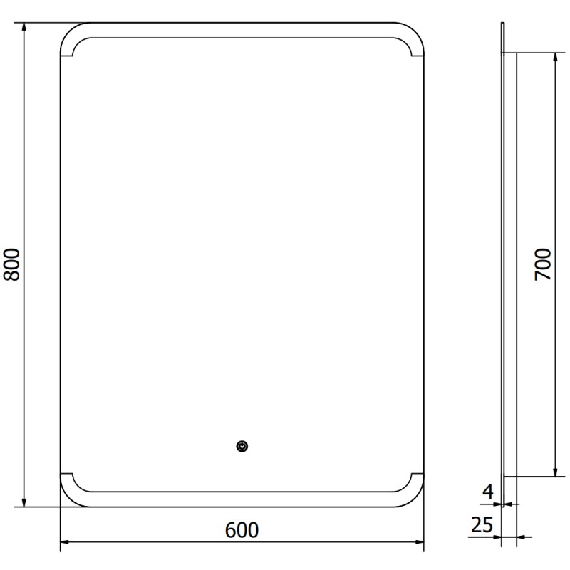 Mexen Nida beleuchteter Badezimmerspiegel 60 x 80 cm, LED 6000K, Antibeschlag - 9806-060-080-611-00