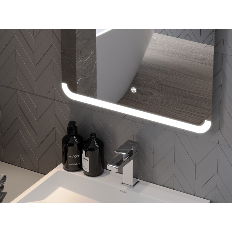 Mexen Nida beleuchteter Badezimmerspiegel 60 x 80 cm, LED 6000K, Antibeschlag - 9806-060-080-611-00