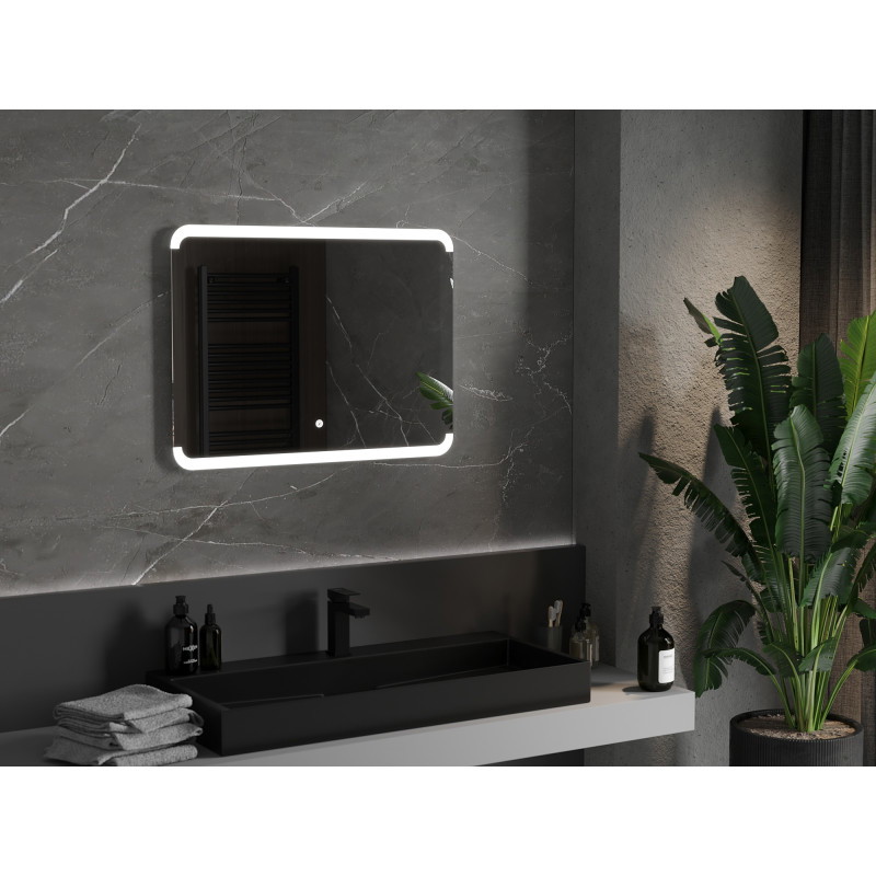 Mexen Nida beleuchteter Badezimmerspiegel 80 x 60 cm, LED 6000K, Antibeschlag - 9806-080-060-611-00