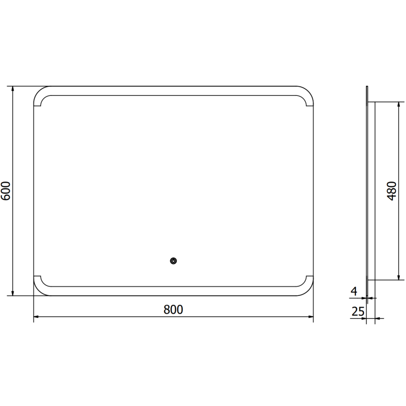 Mexen Nida beleuchteter Badezimmerspiegel 80 x 60 cm, LED 6000K, Antibeschlag - 9806-080-060-611-00
