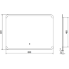Mexen Nida beleuchteter Badezimmerspiegel 80 x 60 cm, LED 6000K, Antibeschlag - 9806-080-060-611-00