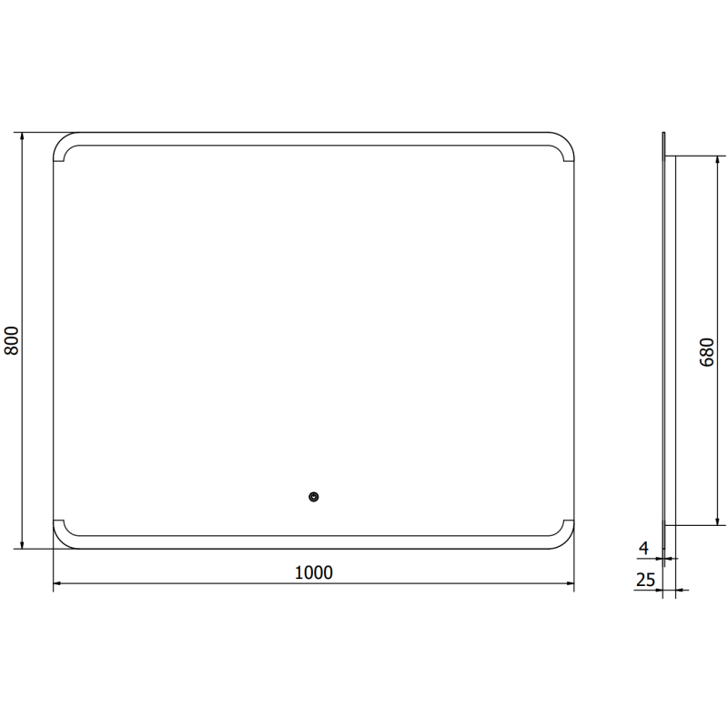 Mexen Nida beleuchteter Badezimmerspiegel 100 x 80 cm, LED 6000K, Antibeschlag - 9806-100-080-611-00