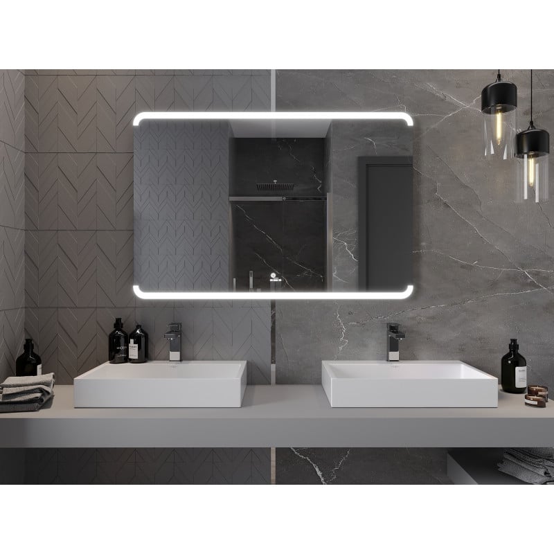 Mexen Nida beleuchteter Badezimmerspiegel 120 x 80 cm, LED 6000K, Antibeschlag - 9806-120-080-611-00