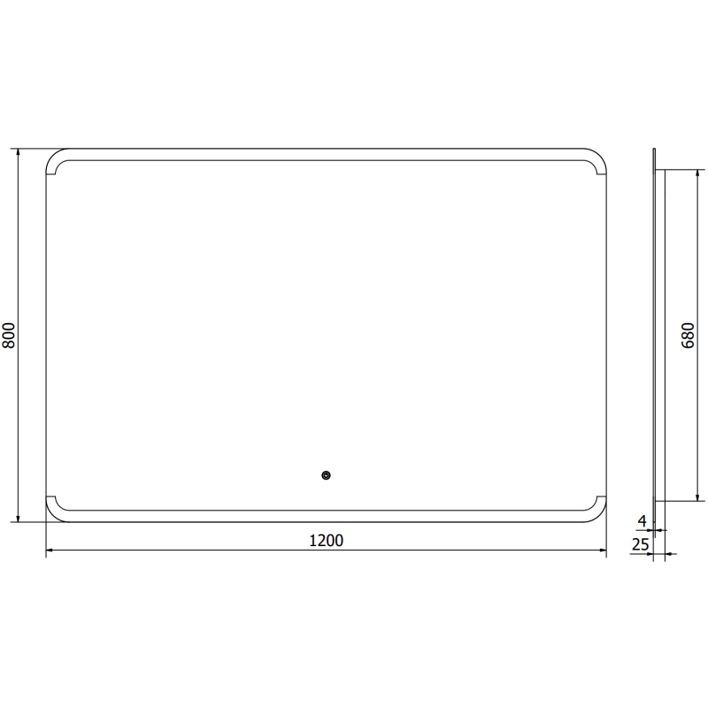 Mexen Nida beleuchteter Badezimmerspiegel 120 x 80 cm, LED 6000K, Antibeschlag - 9806-120-080-611-00