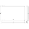 Mexen Nida beleuchteter Badezimmerspiegel 120 x 80 cm, LED 6000K, Antibeschlag - 9806-120-080-611-00