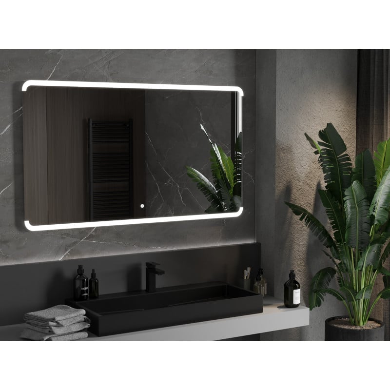Mexen Nida beleuchteter Badezimmerspiegel 140 x 80 cm, LED 6000K, Antibeschlag - 9806-140-080-611-00