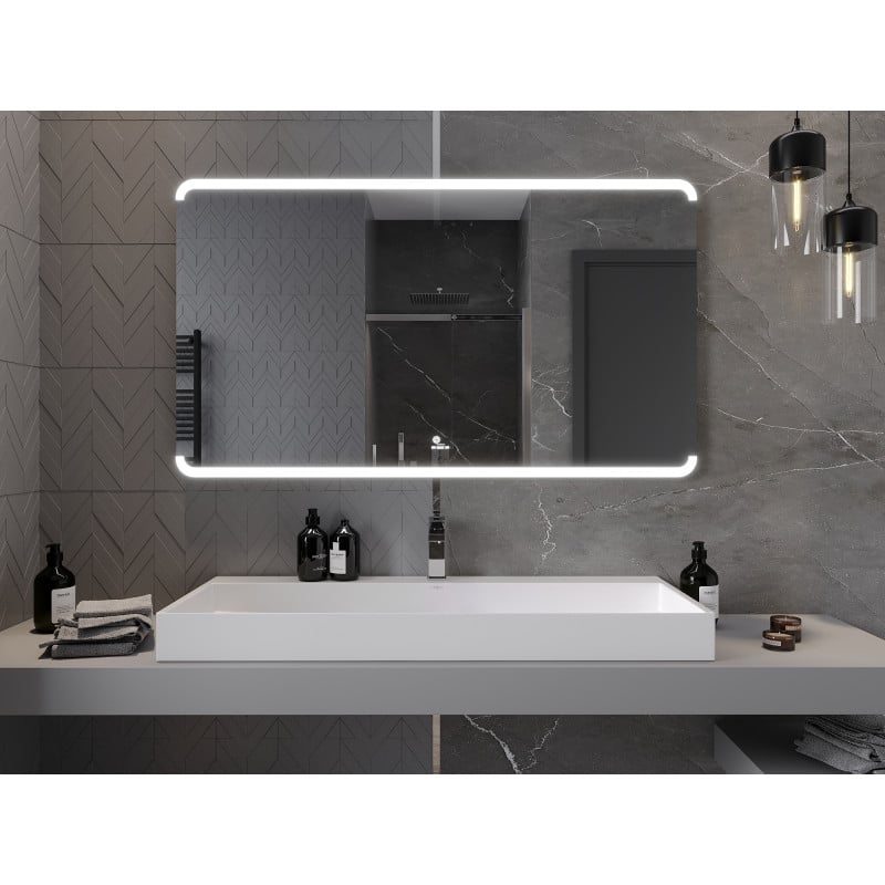 Mexen Nida beleuchteter Badezimmerspiegel 140 x 80 cm, LED 6000K, Antibeschlag - 9806-140-080-611-00
