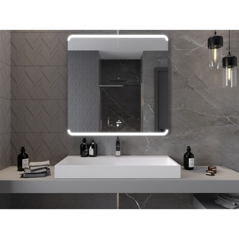 Mexen Nida beleuchteter Badezimmerspiegel 100 x 100 cm, LED 6000K, Antibeschlag - 9806-100-100-611-00