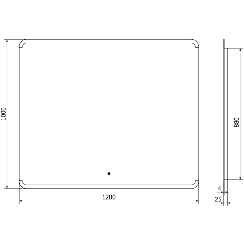 Mexen Nida beleuchteter Badezimmerspiegel 120 x 100 cm, LED 6000K, Antibeschlag - 9806-120-100-611-00