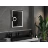 Mexen Onyx beleuchteter Badezimmerspiegel mit Kosmetikspiegel 60 x 80 cm, LED 6000K, Antibeschlag - 9813-060-080-611-00