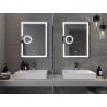 Mexen Onyx beleuchteter Badezimmerspiegel mit Kosmetikspiegel 60 x 80 cm, LED 6000K, Antibeschlag - 9813-060-080-611-00