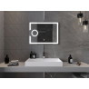 Mexen Onyx beleuchteter Badezimmerspiegel mit Kosmetikspiegel 80 x 60 cm, LED 6000K, Antibeschlag - 9813-080-060-611-00