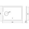 Mexen Onyx beleuchteter Badezimmerspiegel mit Kosmetikspiegel 80 x 60 cm, LED 6000K, Antibeschlag - 9813-080-060-611-00