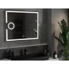 Mexen Onyx beleuchteter Badezimmerspiegel mit Kosmetikspiegel 100 x 80 cm, LED 6000K, Antibeschlag - 9813-100-080-611-00