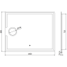 Mexen Onyx beleuchteter Badezimmerspiegel mit Kosmetikspiegel 100 x 80 cm, LED 6000K, Antibeschlag - 9813-100-080-611-00