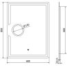 Mexen Onyx beleuchteter Badezimmerspiegel mit Kosmetikspiegel 60 x 80 cm, LED 6000K, Antibeschlag - 9813-060-080-611-00