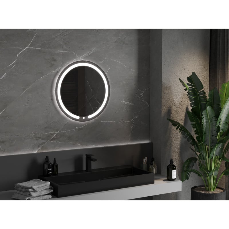 Mexen Rose beleuchteter Badezimmerspiegel, rund 60 cm, LED 6000K, Antibeschlag - 9810-060-060-611-00