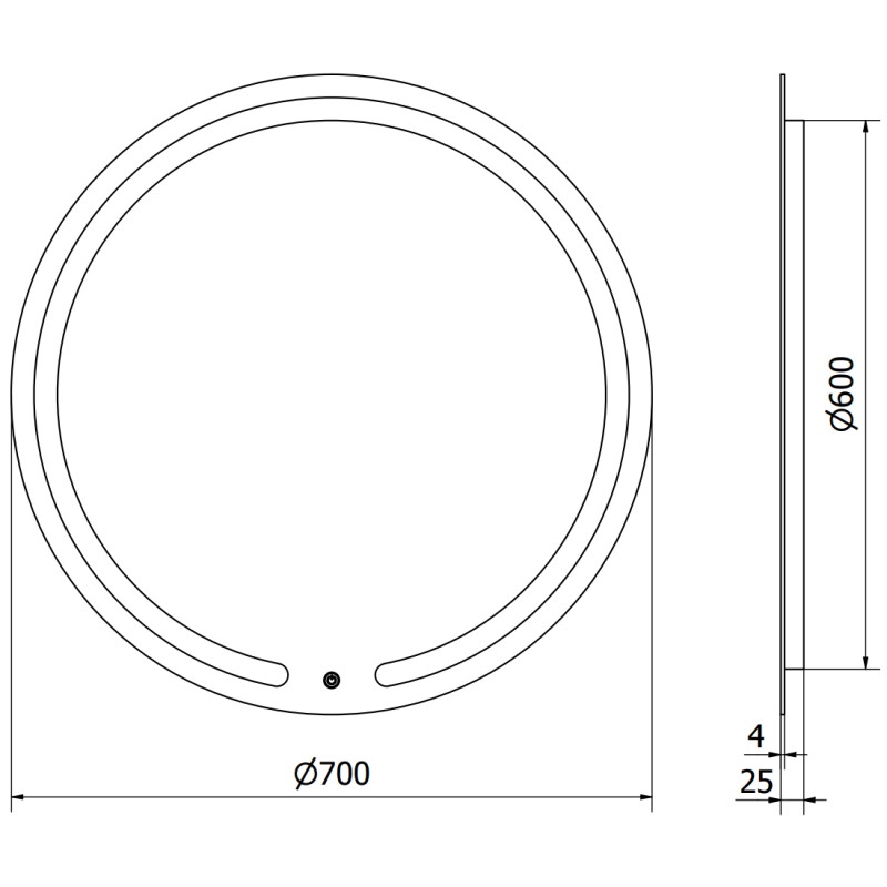 Mexen Rose beleuchteter Badezimmerspiegel, rund 70 cm, LED 6000K, Antibeschlag - 9810-070-070-611-00
