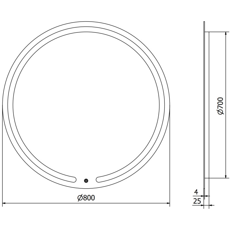 Mexen Rose beleuchteter Badezimmer-Spiegel, rund 80 cm, LED 6000K, Antibeschlag - 9810-080-080-611-00
