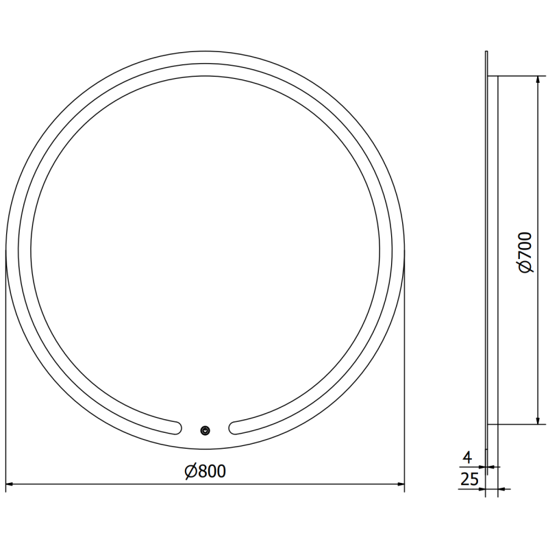 Mexen Rose beleuchteter, runder Badezimmerspiegel 80 cm, LED 6000K, Antibeschlag - 9810-080-080-611-00