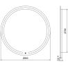 Mexen Rose beleuchteter Badezimmerspiegel, rund 80 cm, LED 6000K, Antibeschlag - 9810-080-080-611-00