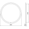 Mexen Rose beleuchteter, runder Badezimmerspiegel 80 cm, LED 6000K, Antibeschlag - 9810-080-080-611-00