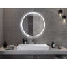 Mexen Rose beleuchteter, runder Badezimmerspiegel 90 cm, LED 6000K, Antibeschlag - 9810-090-090-611-00