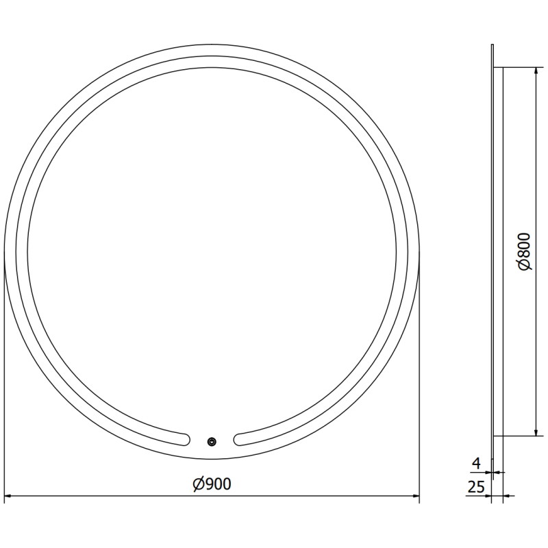 Mexen Rose beleuchteter Badezimmerspiegel, rund 90 cm, LED 6000K, Antibeschlag - 9810-090-090-611-00