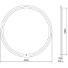 Mexen Rose beleuchteter Badspiegel, rund 90 cm, LED 6000K, Antibeschlag - 9810-090-090-611-00