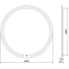 Mexen Rose beleuchteter, runder Badezimmerspiegel 90 cm, LED 6000K, Antibeschlag - 9810-090-090-611-00