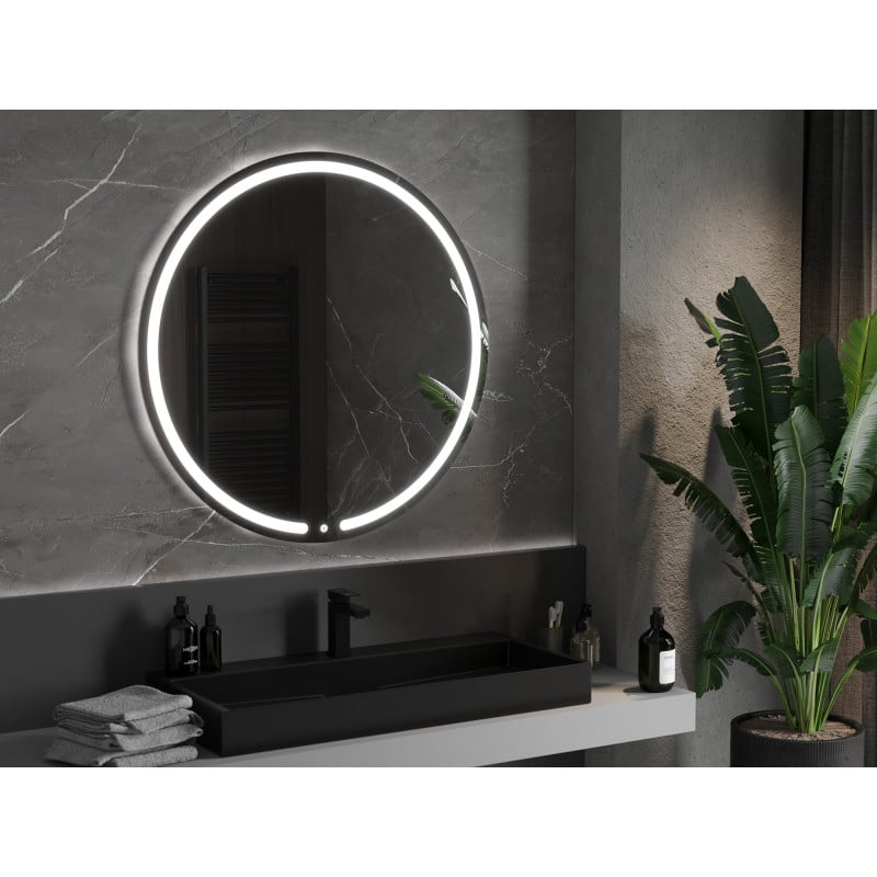 Mexen Rose beleuchteter Badezimmerspiegel, rund 100 cm, LED 6000K, Antibeschlag - 9810-100-100-611-00