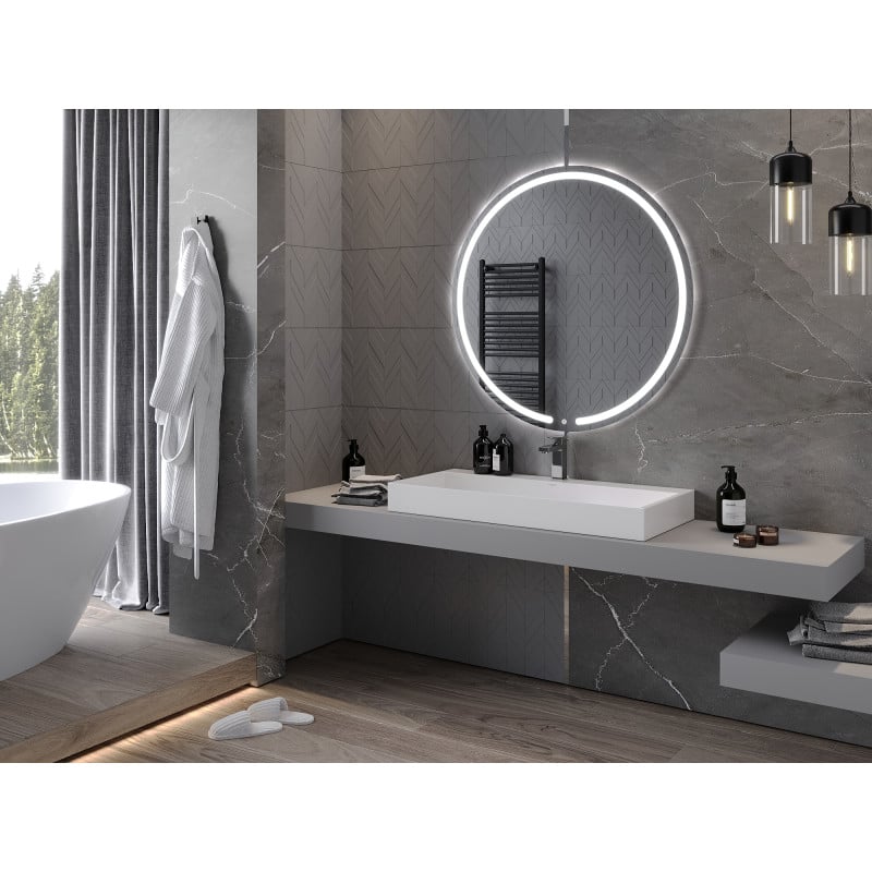 Mexen Rose beleuchteter Badezimmerspiegel, rund 100 cm, LED 6000K, Antibeschlag - 9810-100-100-611-00