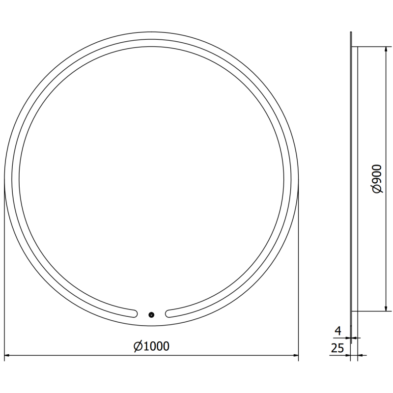 Mexen Rose beleuchteter Badezimmerspiegel, rund 100 cm, LED 6000K, Antibeschlag - 9810-100-100-611-00