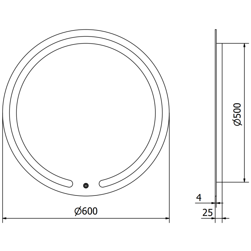Mexen Rose beleuchteter Badezimmerspiegel, rund 60 cm, LED 6000K, Antibeschlag - 9810-060-060-611-00