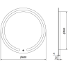 Mexen Rose beleuchteter Badezimmerspiegel, rund 60 cm, LED 6000K, Antibeschlag - 9810-060-060-611-00