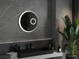Mexen Ella beleuchteter Badezimmerspiegel mit Kosmetikspiegel, rund 60 cm, LED 6000K, Antibeschlag - 9811-060-060-611-00