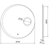 Mexen Ella beleuchteter Badezimmerspiegel mit Kosmetikspiegel, rund 70 cm, LED 6000K, Antibeschlag - 9811-070-070-611-00