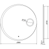Mexen Ella beleuchteter Badezimmerspiegel mit Kosmetikspiegel, rund 80 cm, LED 6000K, Antibeschlag - 9811-080-080-611-00
