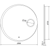Mexen Ella beleuchteter Badezimmerspiegel mit Kosmetikspiegel, rund 80 cm, LED 6000K, Antifog - 9811-080-080-611-00