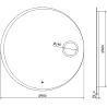 Mexen Ella beleuchteter Badezimmerspiegel mit Kosmetikspiegel, rund 90 cm, LED 6000K, Antibeschlag - 9811-090-090-611-00