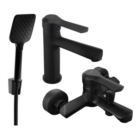 Mexen Sabre R62 Badewannenset, schwarz - 72103R62-70
