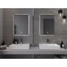 Mexen Erma beleuchteter Badezimmerspiegel 50 x 70 cm, LED 6000K, Antibeschlag, schwarzer Rahmen - 9814-050-070-611-70